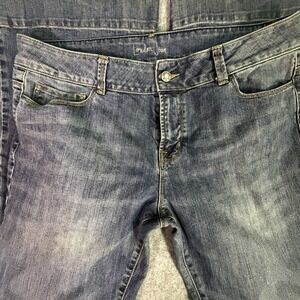 Women's Flared Denim Jeans‎ Blue Wash Size 14 Bootcut Flare Y2K Western Lainey